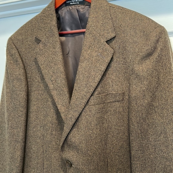 Andrew Fezza Signature collection Tweed Camel hair blend Jacket sz40r - Picture 3 of 9